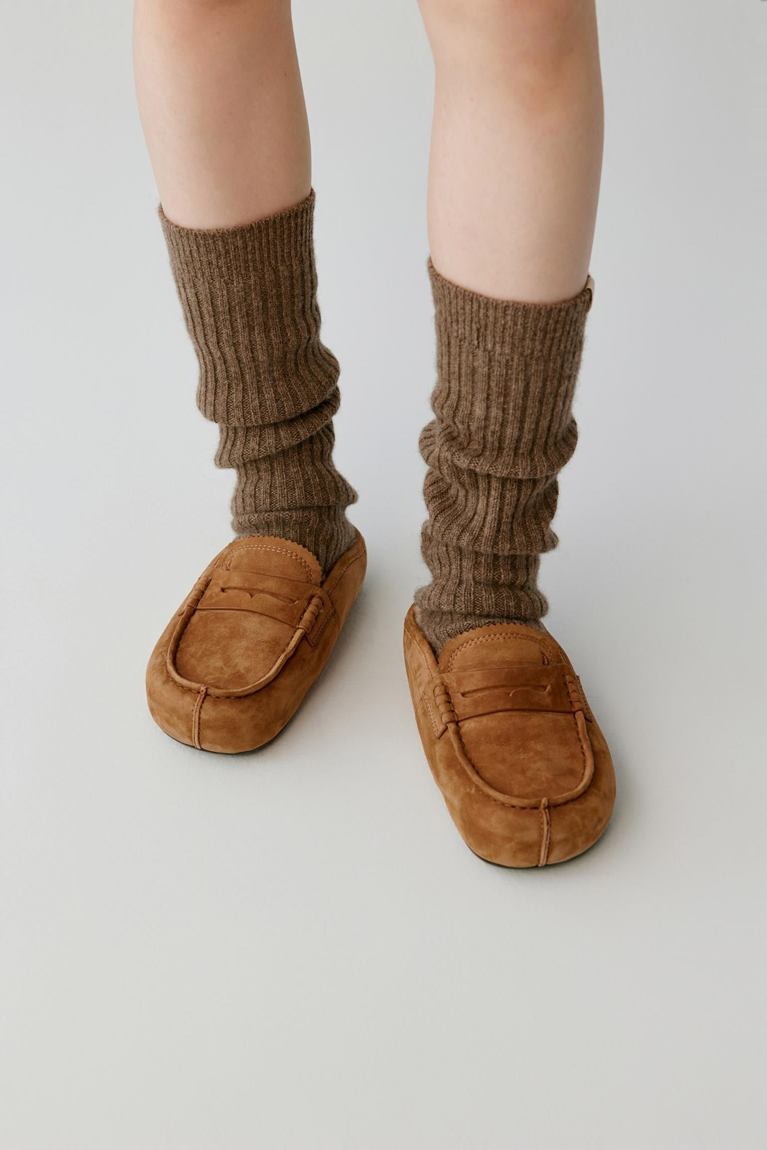 Mules en cuir nubuck