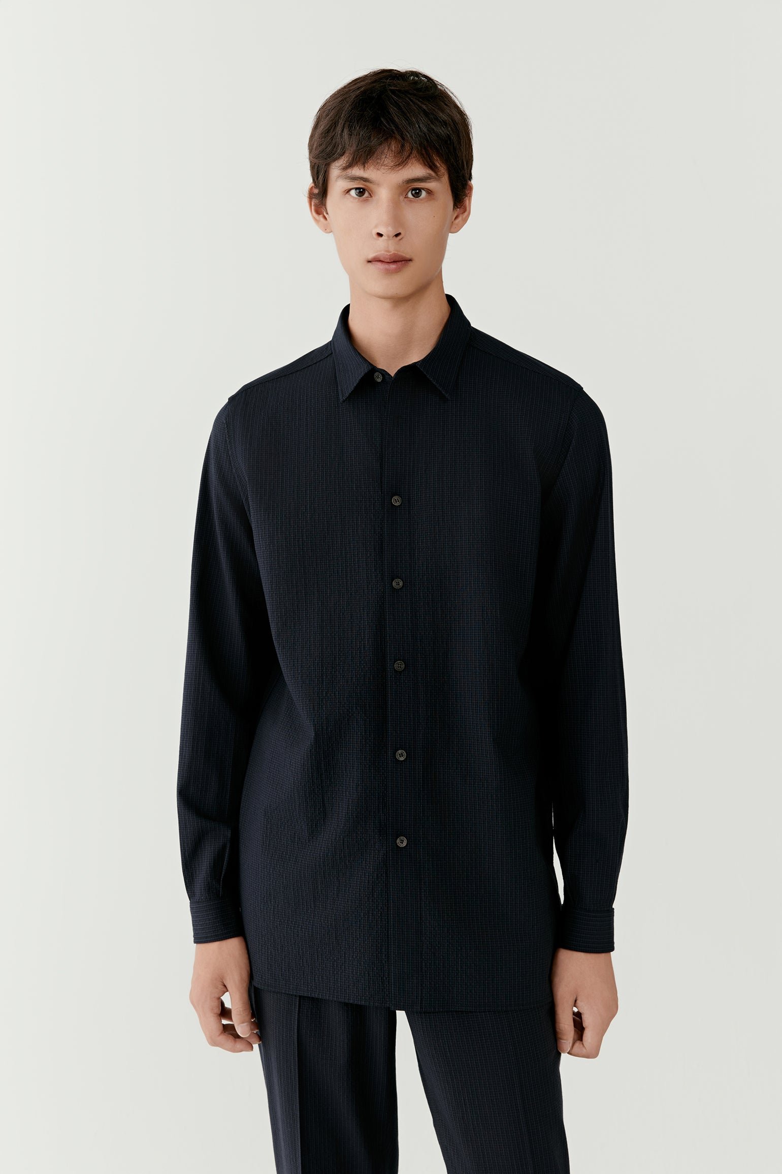 Chemise en soie et laine