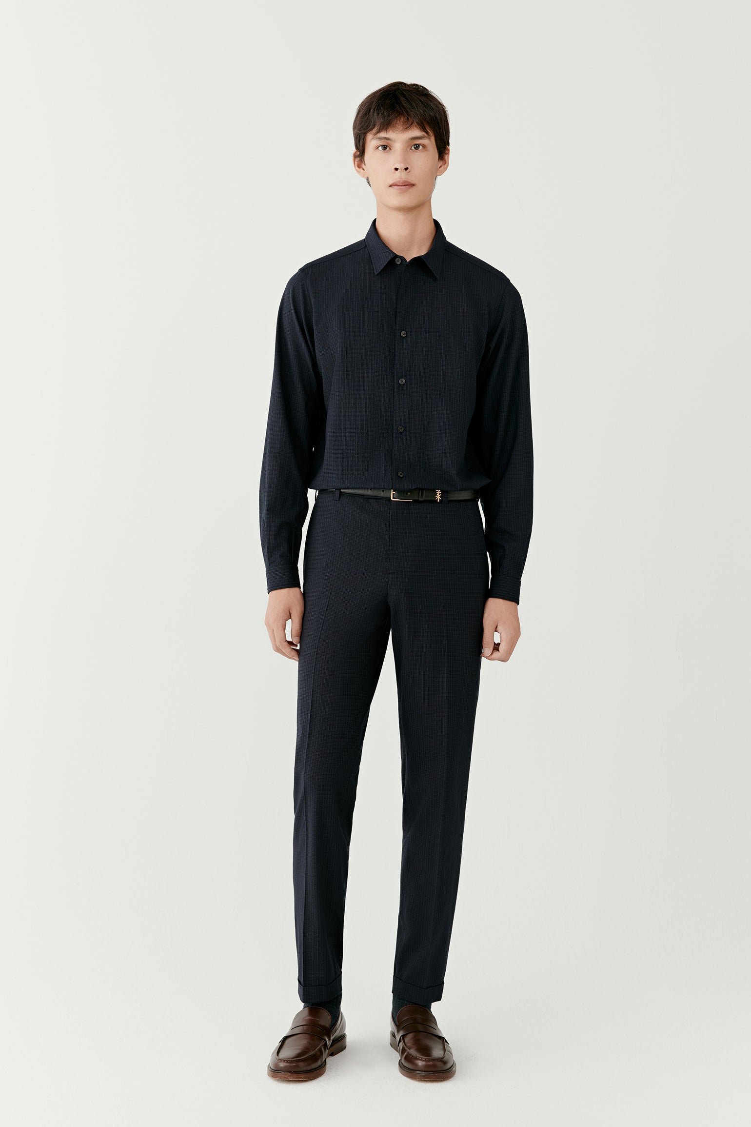 Pantalon en laine et soie