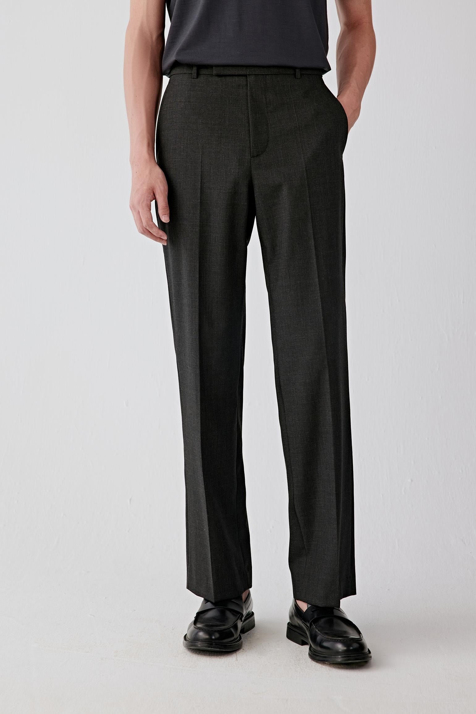 Pantalon droit en laine torsadée - Image 2