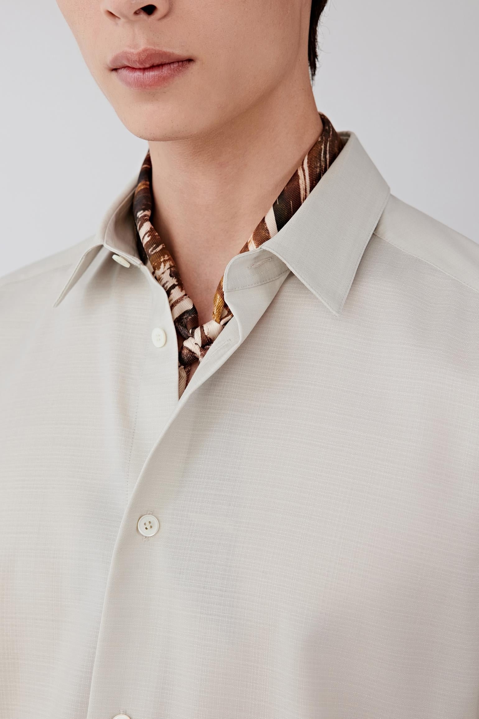 Chemise en panama de laine - Image 4