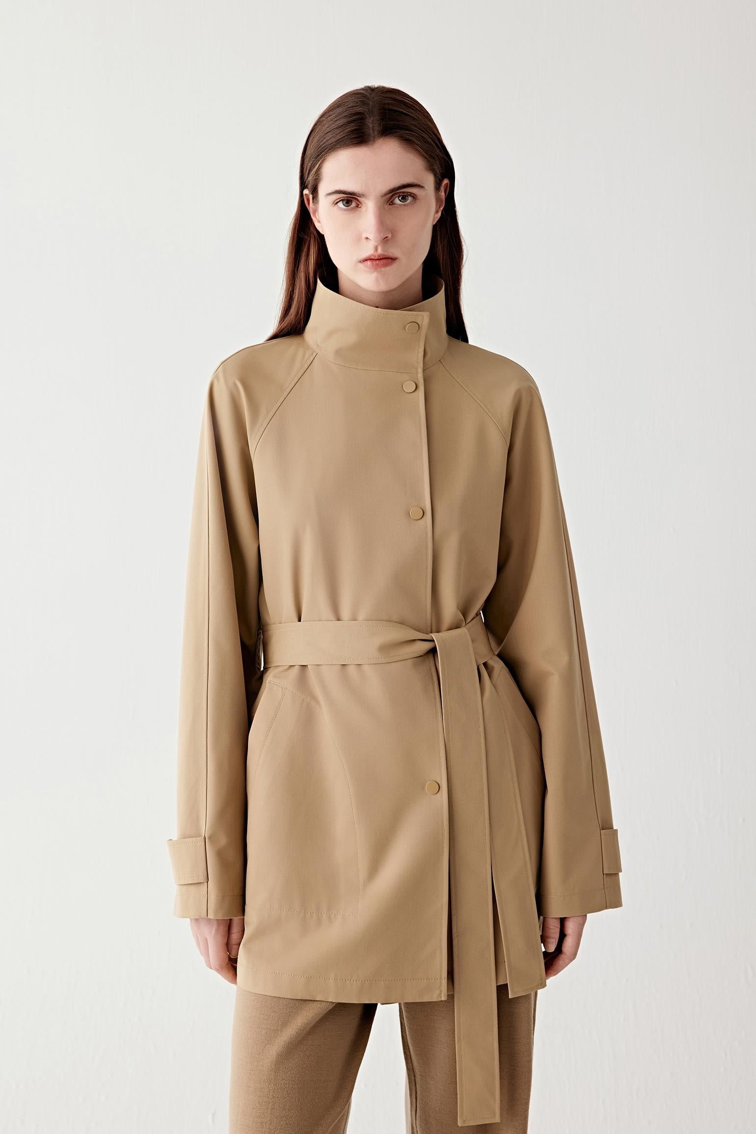 Trench-coat court en laine - Image 2