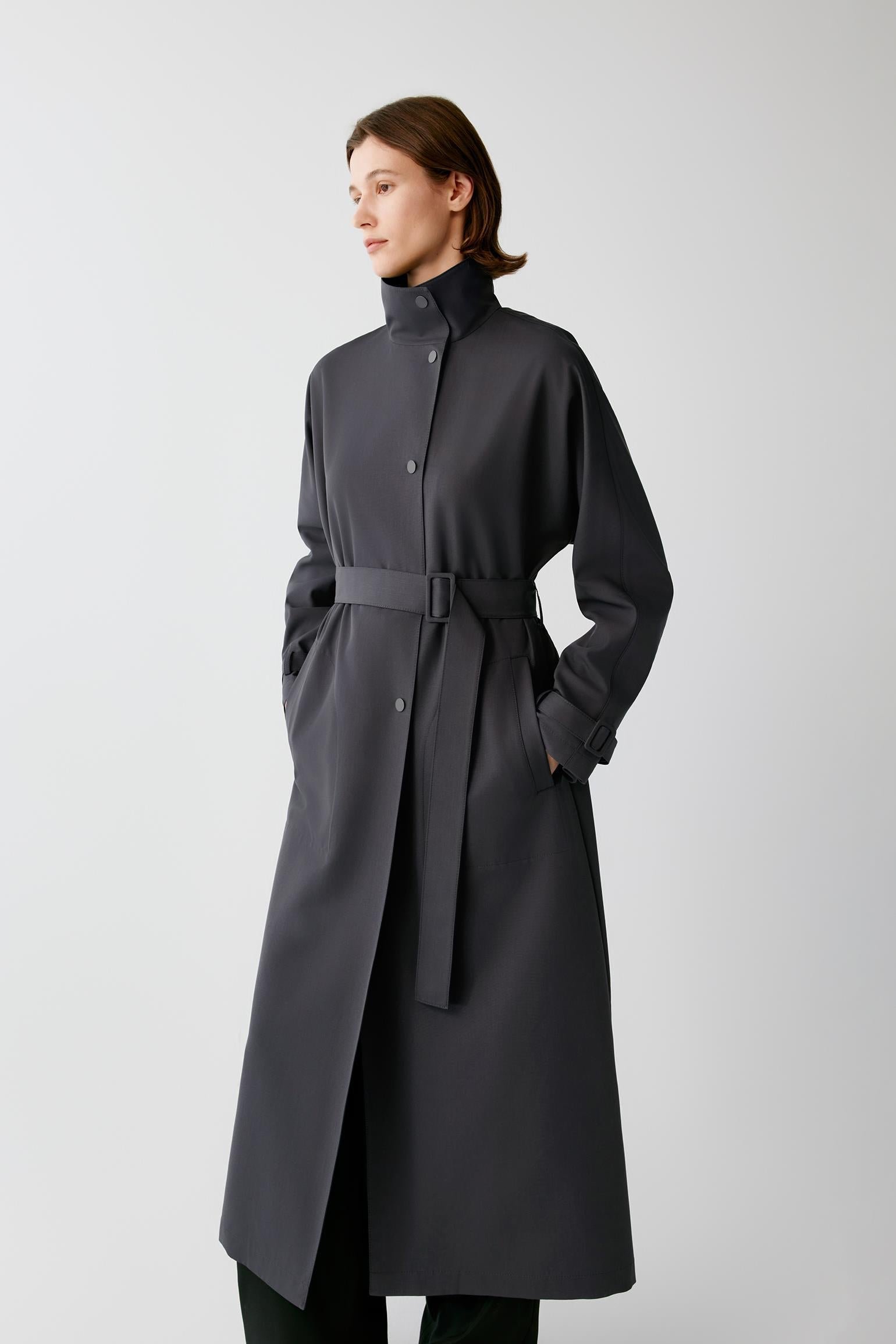 Trench-coat ceinturé en laine - Image 2