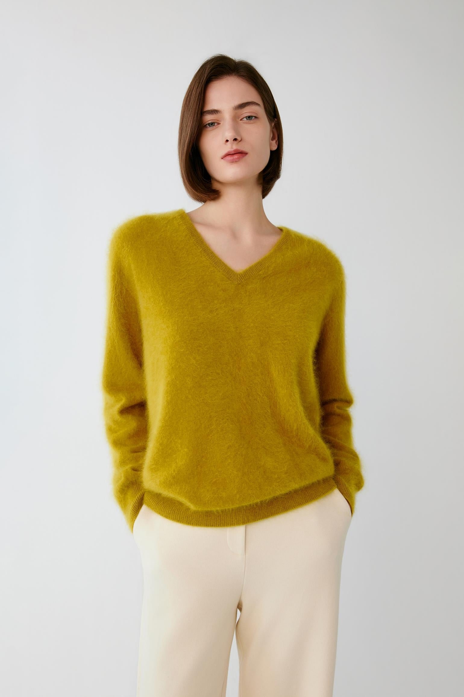 Pull col V en cachemire