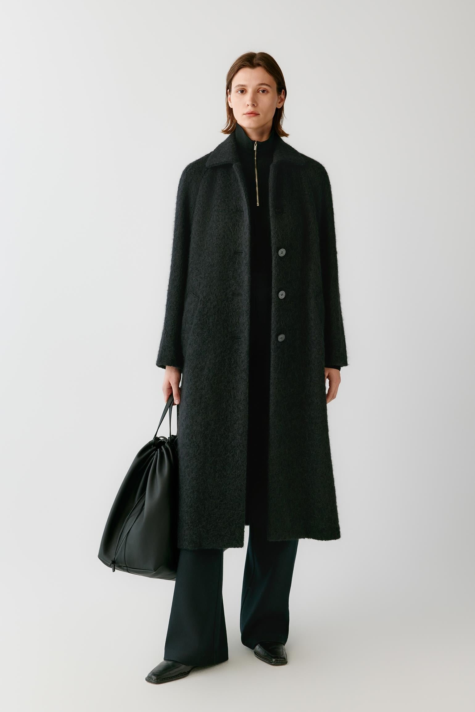 Manteau en tweed d'alpaga