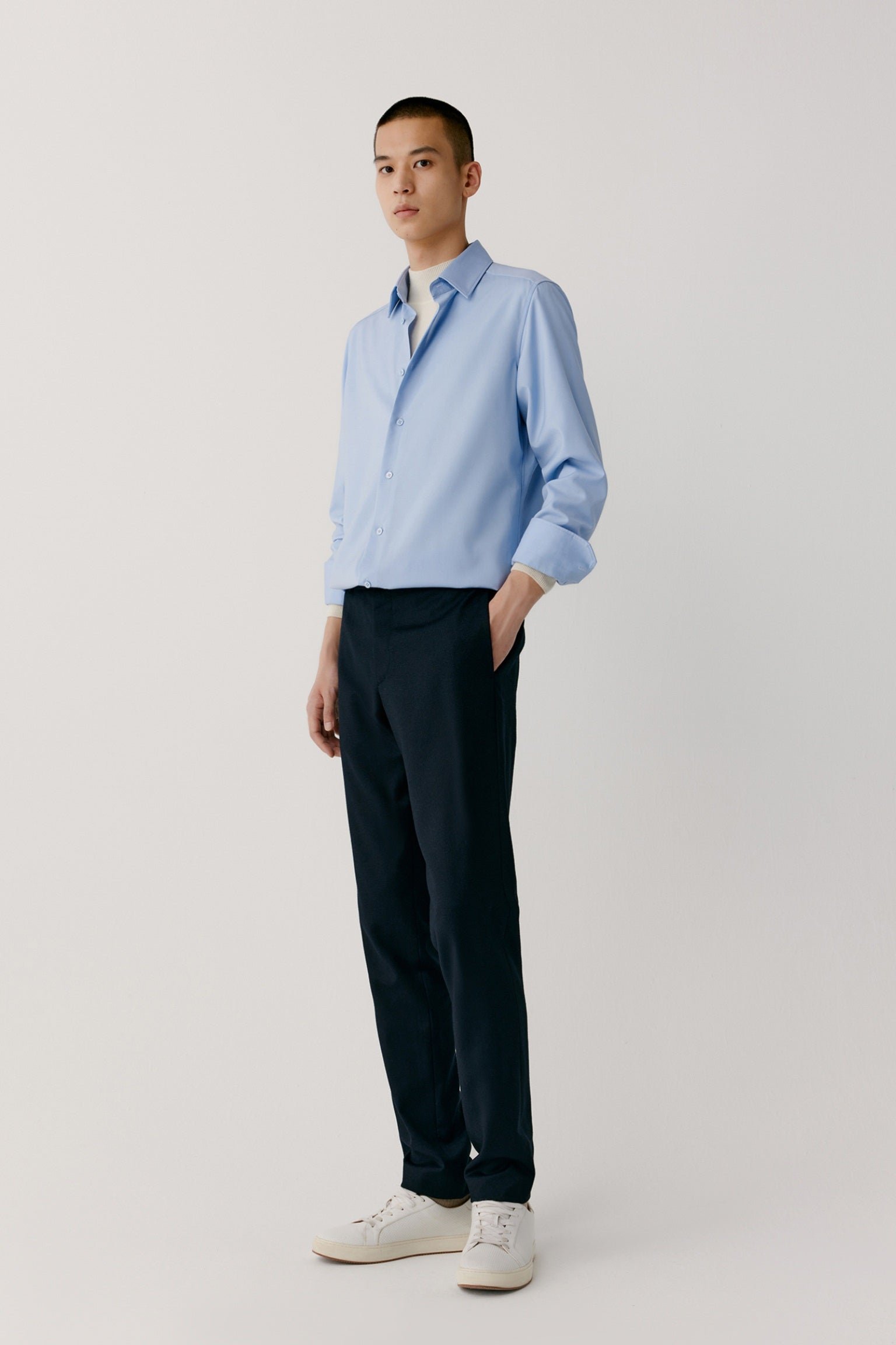 Chemise à col carré en laine - Image 2