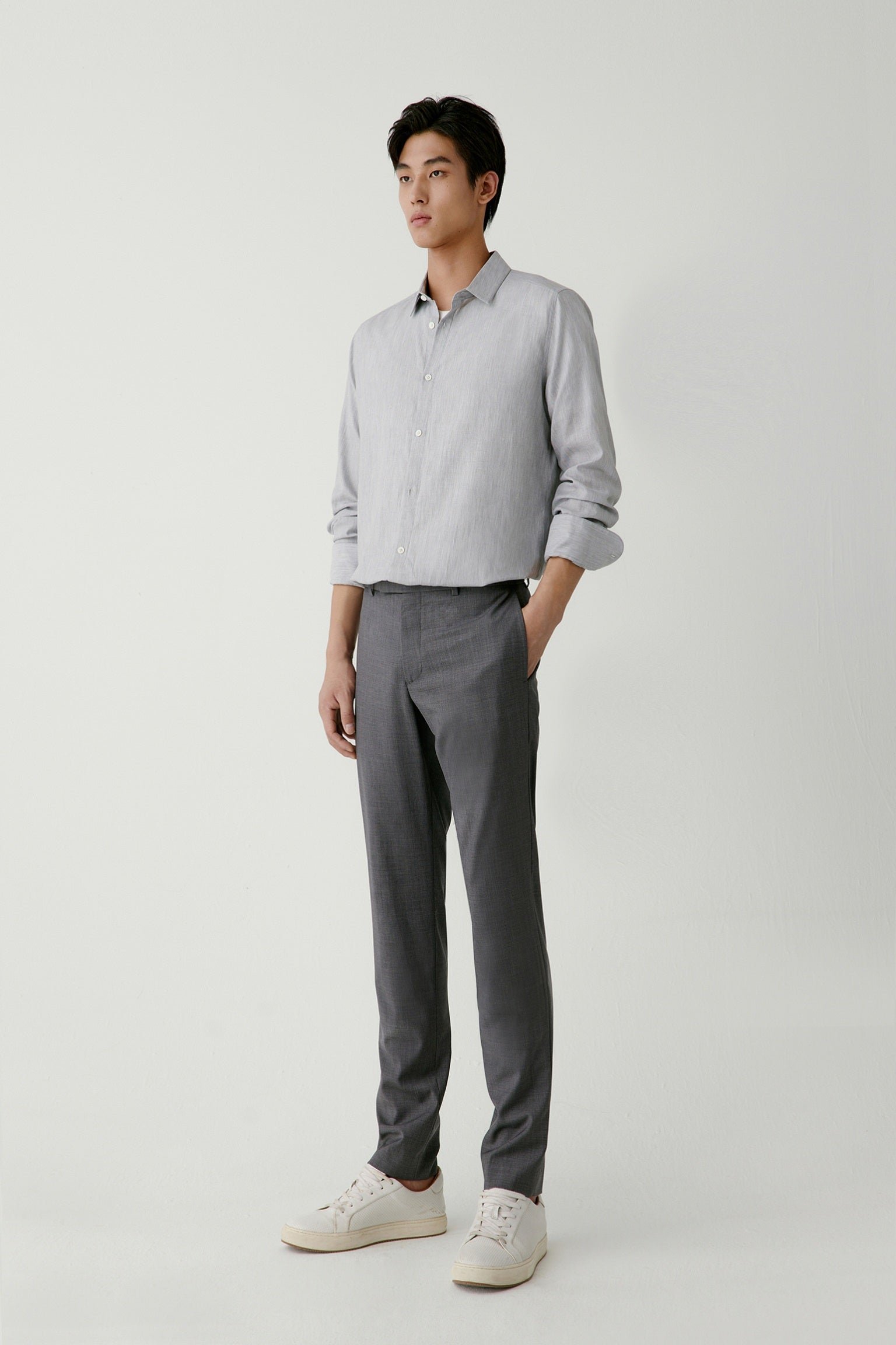 Pantalon slim en laine