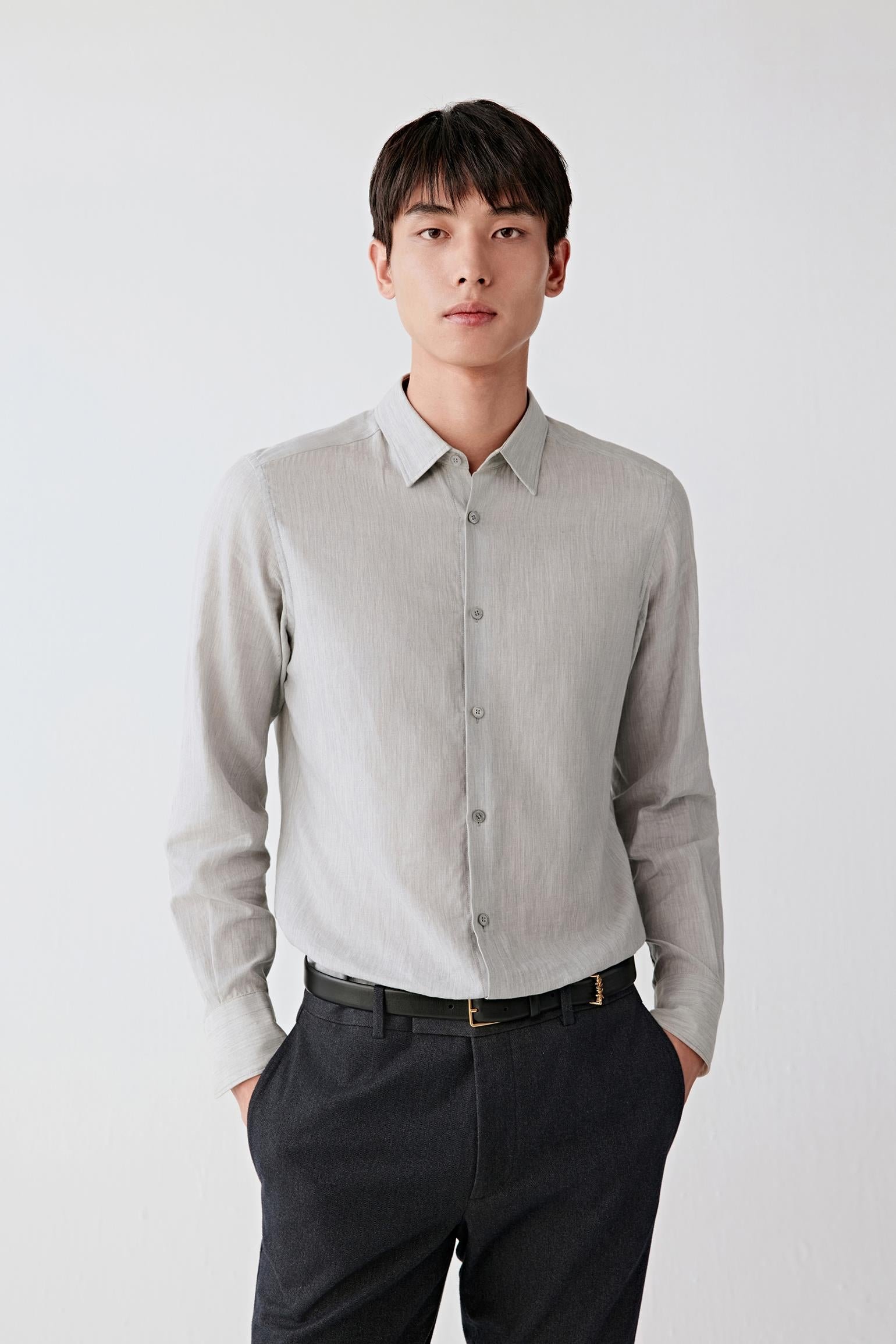 Chemise en coton chiné