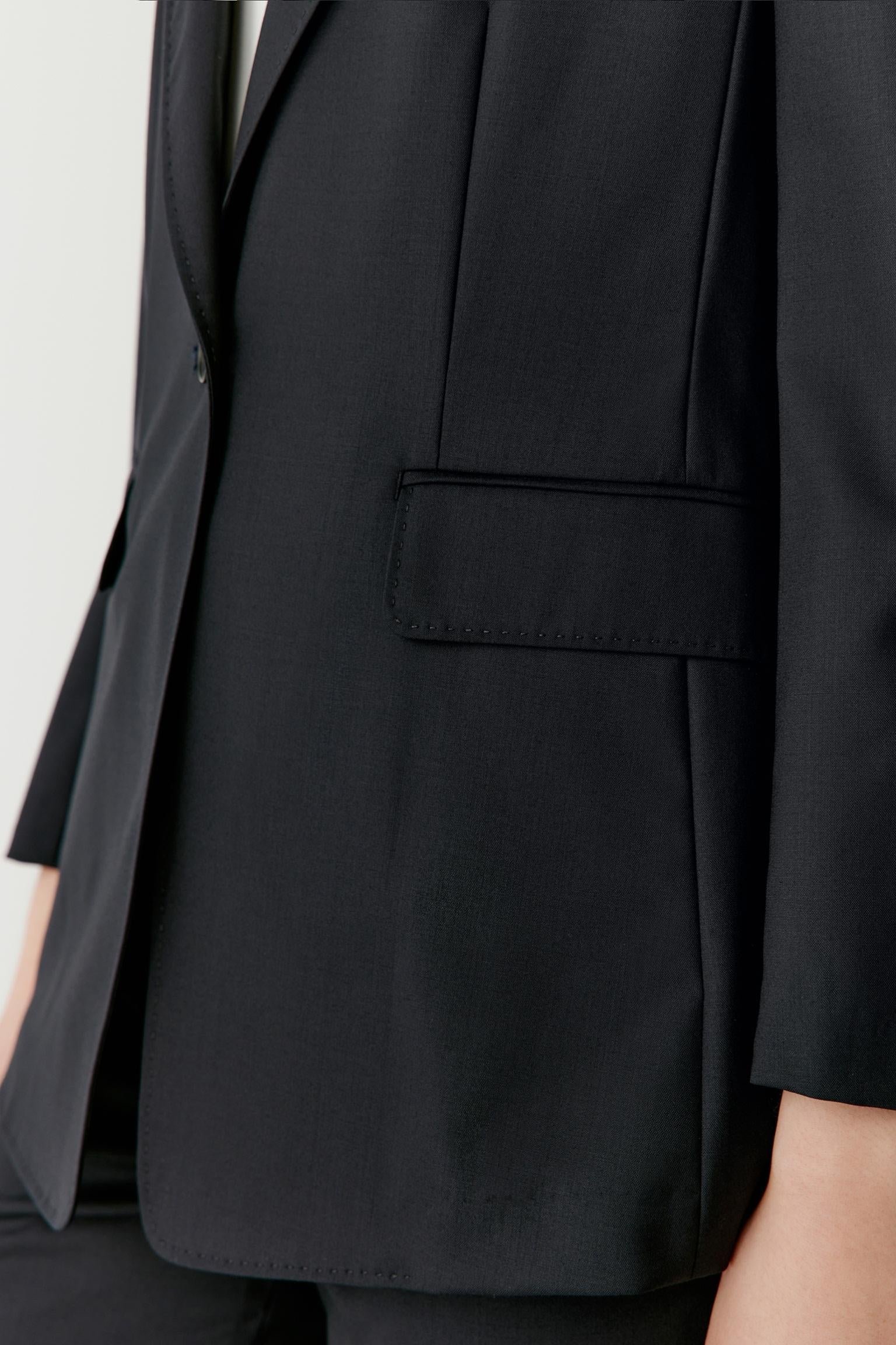 Veste blazer en laine peignée - Image 6
