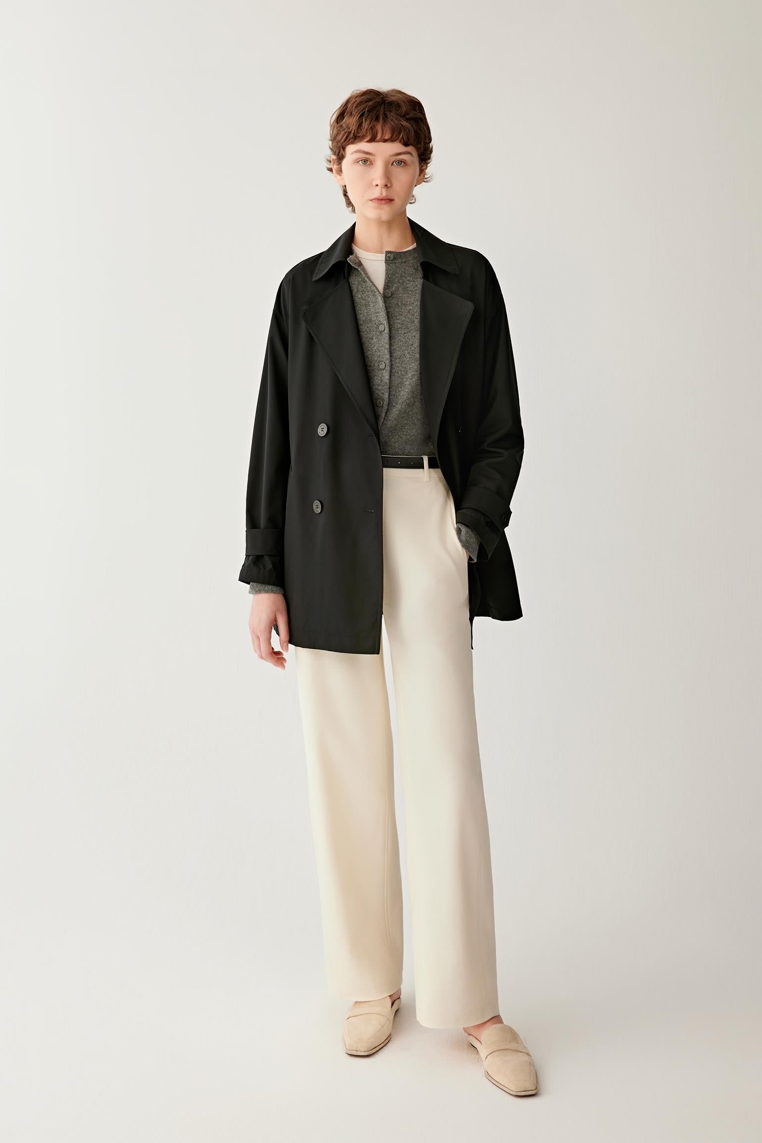 Trench court en laine et soie - Image 2