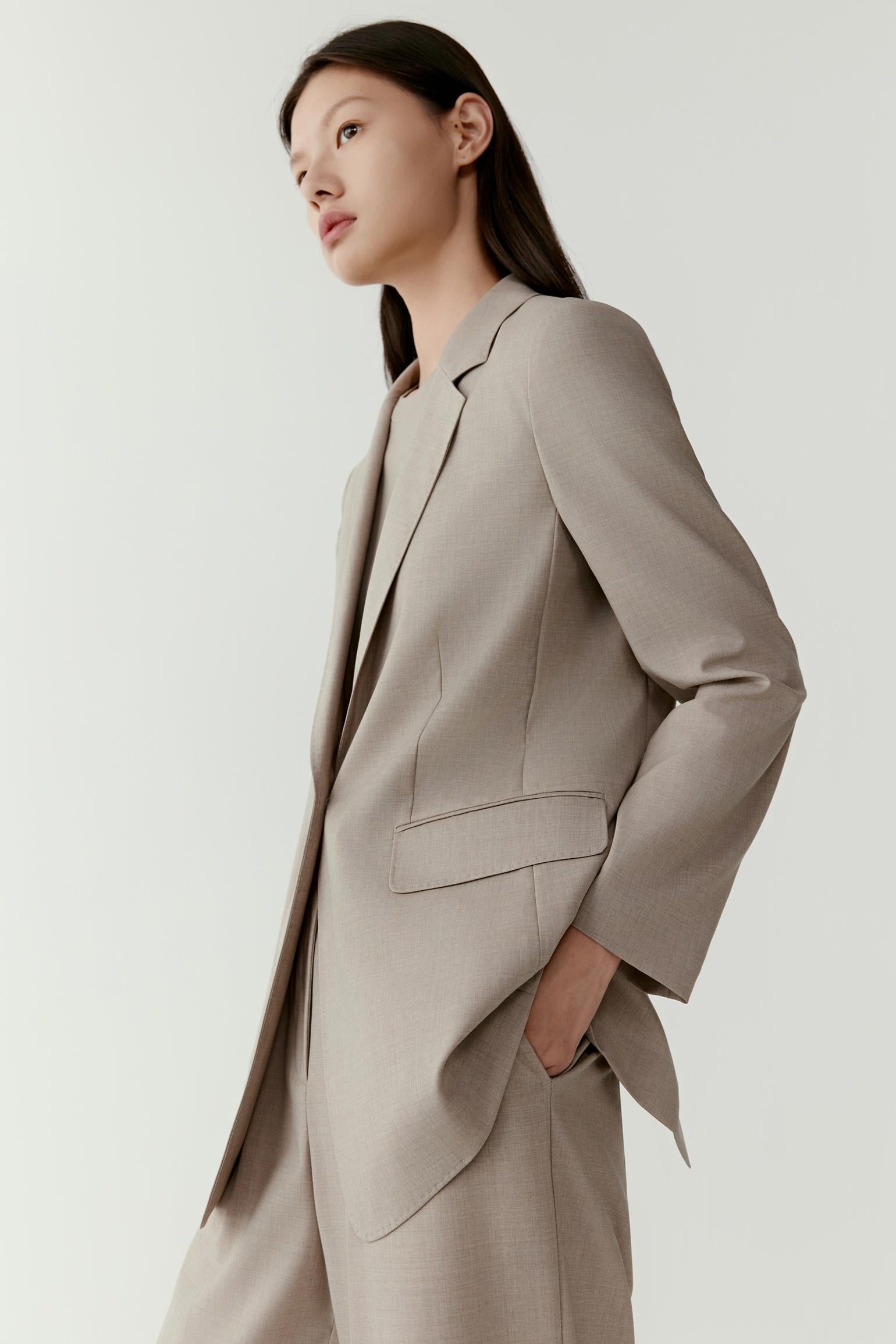 Veste blazer en laine peignée - Image 4