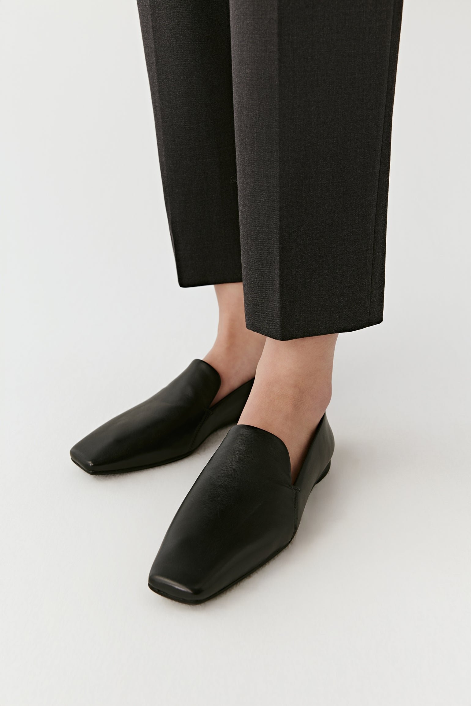 Chaussures plates en cuir nappa