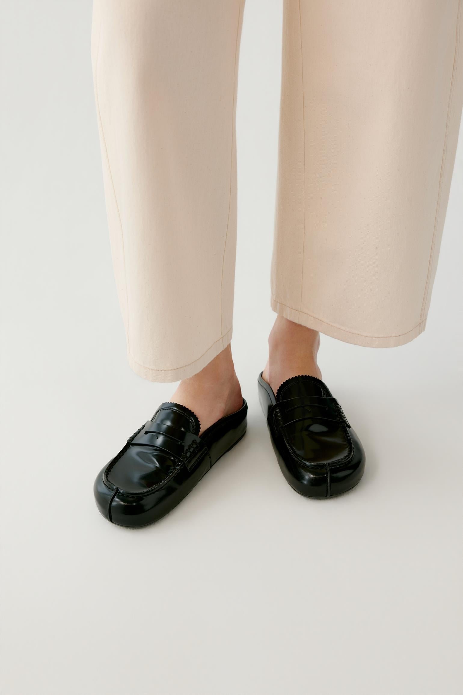 Mules en cuir de veau