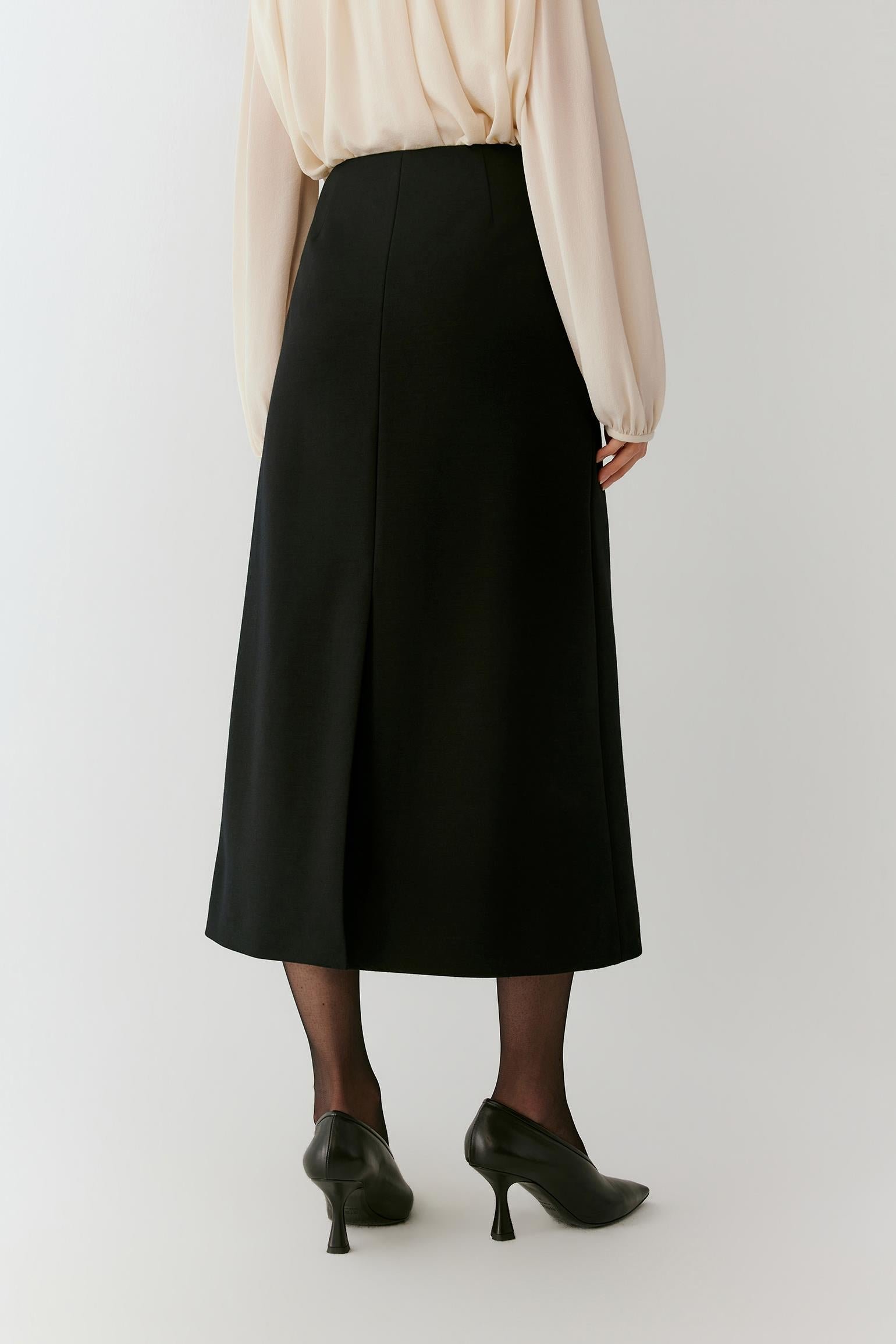 Jupe midi en laine Ponte - Image 3