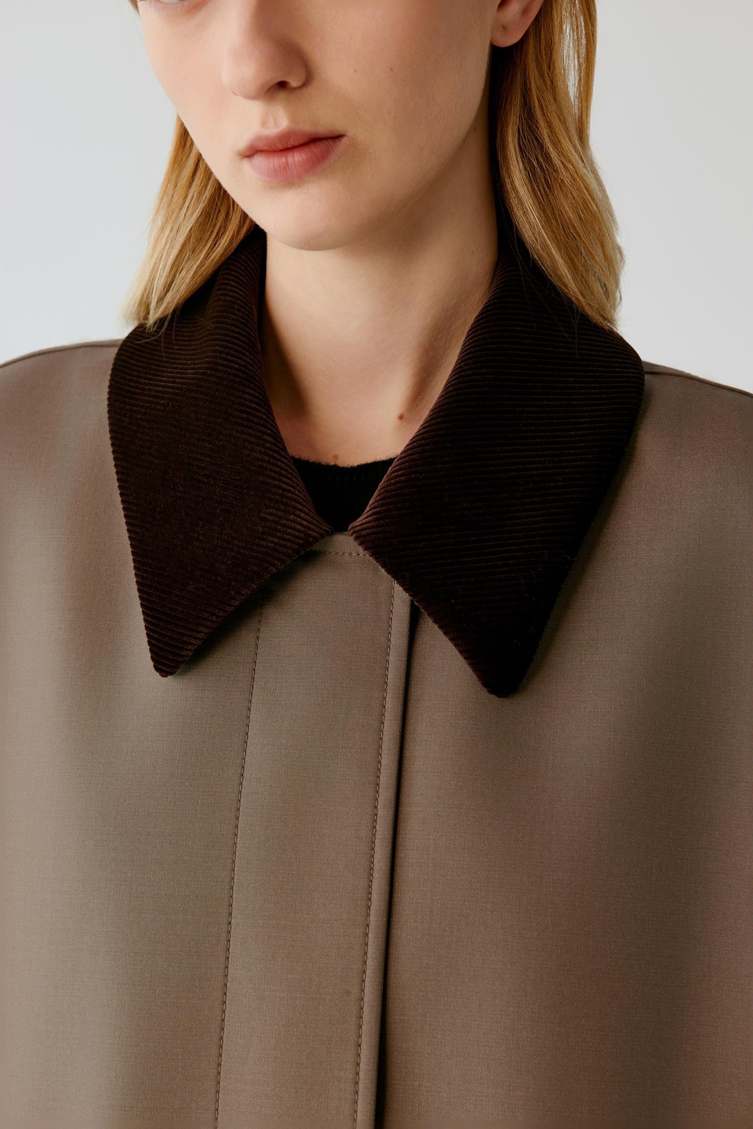 Manteau court en laine et soie - Image 5