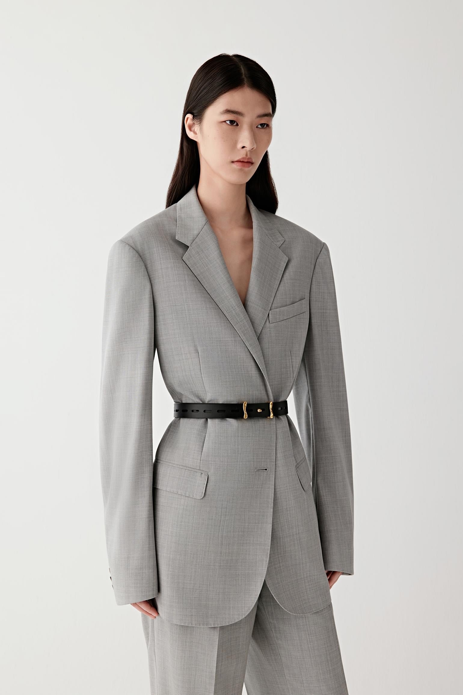 Ceinture fine en cuir de veau